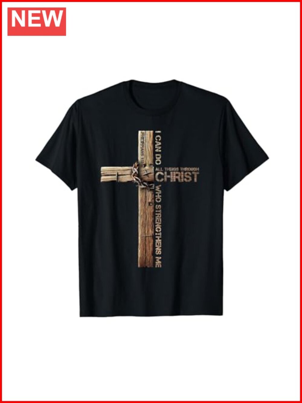 Christian Cross T-Shirt Mens Classic Fit Short Sleeve Crew Neck Cotton